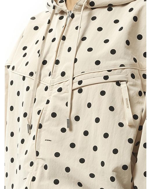 Jacquemus Brown Le Blouson Bateau Dots Logo, Long Sleeves, 100% Polyester