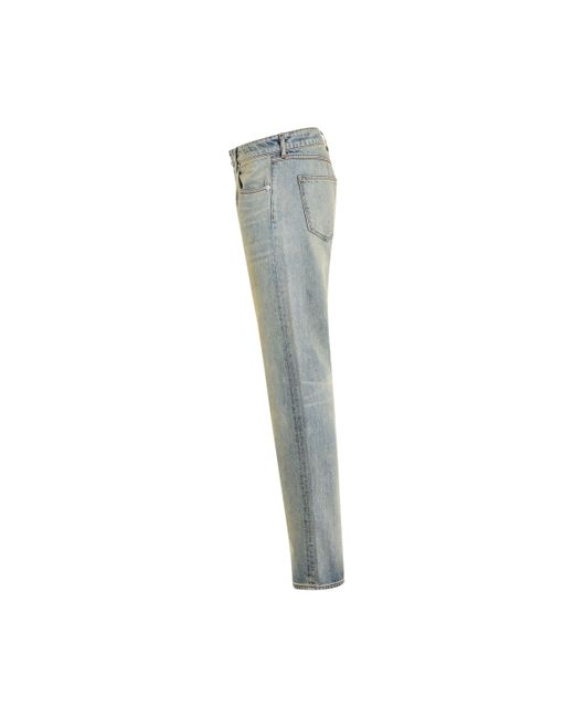 KENZO Blue Drawn Varsity Bara Denim Jeans, Dirty, 100% Cotton for men