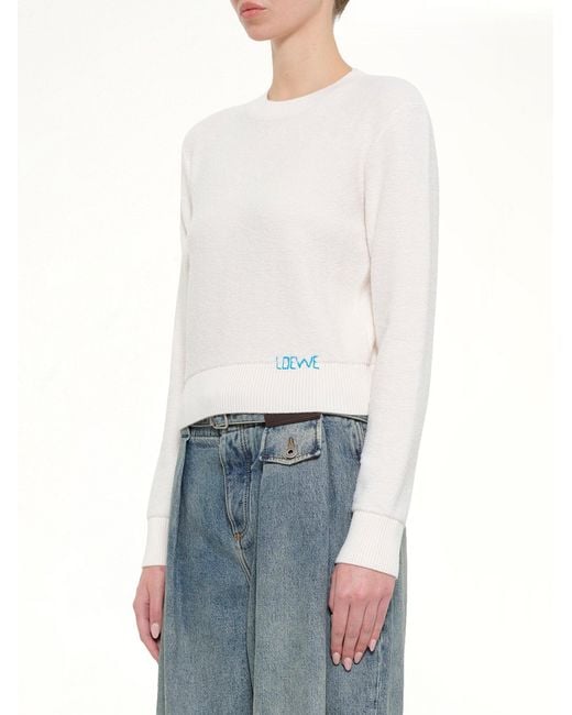 Loewe White Wool Sweater