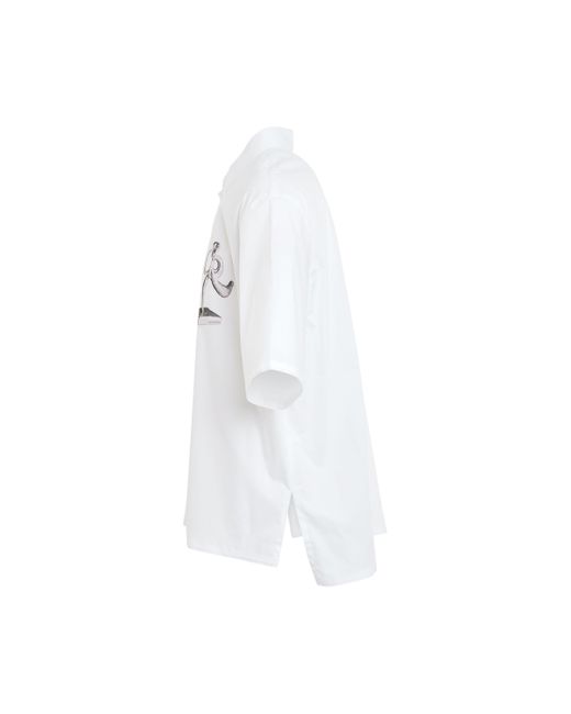 Jacquemus White Cabri Organic Statue Print Short Sleeve Shirt, /, 100% Cotton for men
