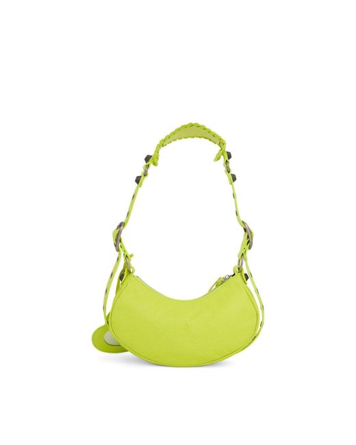 Balenciaga Green Le Cagole Shoulder Bag Xs, 100% Lambskin