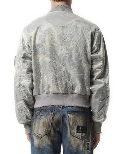 THUG CLUB Gray Clouded Tango Charlie Bomber, 100% Cotton for men