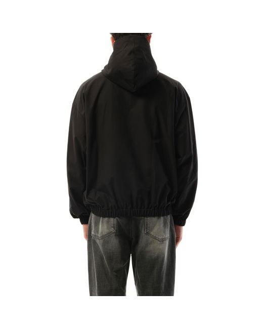 we11done Black Track Hoodie Windbreaker, 100% Polyester, Size: Small for men