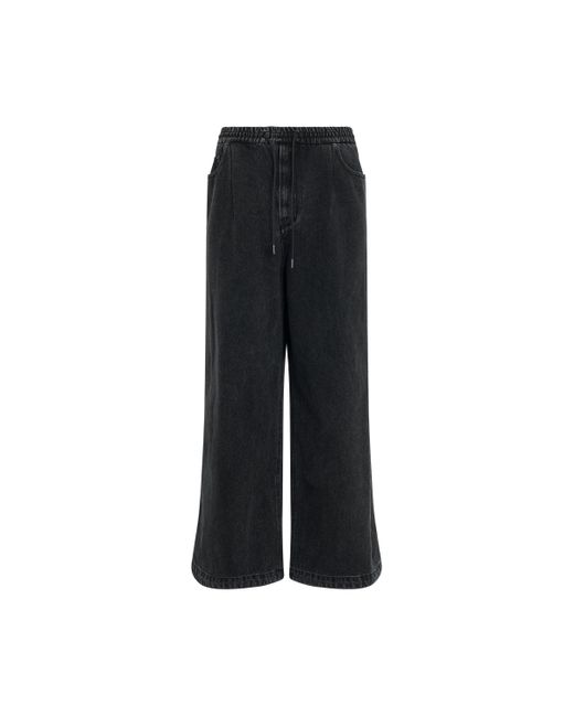Juun.J Black Eband Wide Denim Pants, , 100% Cotton for men