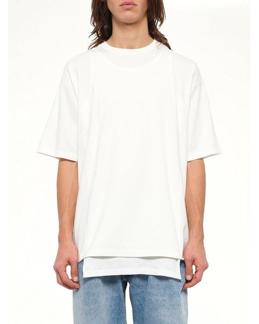 Maison Margiela White Double Layered T-Shirt for men