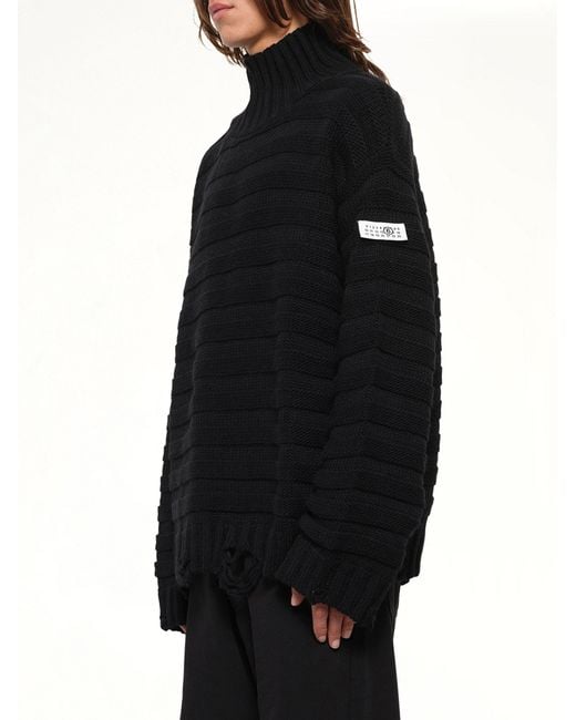 MM6 by Maison Margiela Black Gauge 3 Turtleneck for men