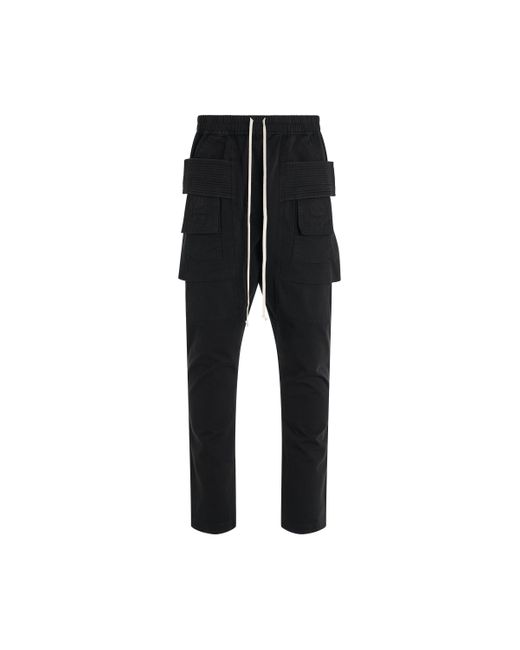 Rick Owens Black 'Creatch Cargo Cropped Drawstring Pants, , 100% Cotton, Size: Small for men