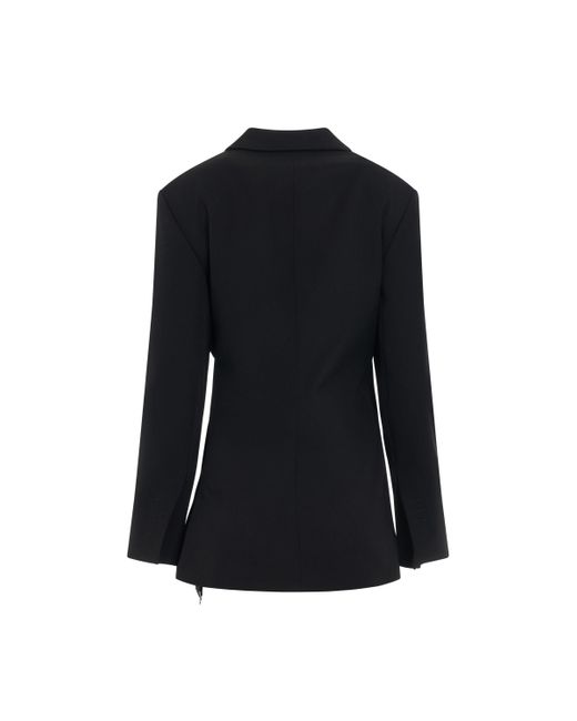 Jacquemus Black Tibau Crossover Double Breasted Blazer, Long Sleeves, , 100% Wool