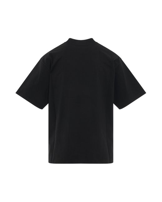 Balenciaga Black Logo Mirror Print Medium Fit T-Shirt, , 100% Cotton for men