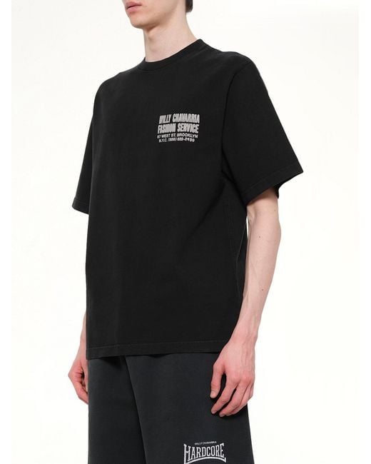 Willy Chavarria Black "Fashion Services" Standard T-Shirt for men