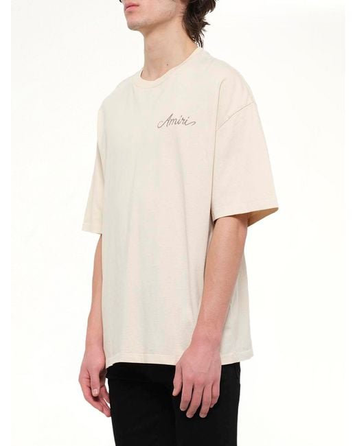 Amiri Natural Ma Quad Checkboard T-Shirt for men