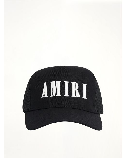 Amiri Black Core Logo Trucker Hat, 100% Cotton for men