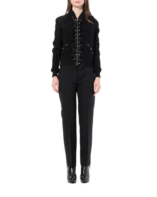 Alexander McQueen Black 'Flower Jacquard Bomber Jacket, , Size: Small