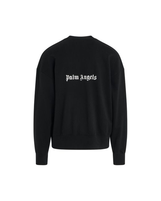 Palm Angels Black Back Logo Crewneck Sweater, Long Sleeves, /Off, 100% Cotton for men