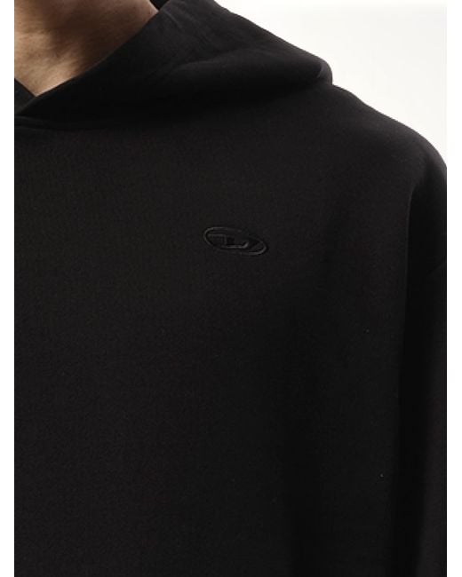 DIESEL Black S-Macs Oval D Hoodie for men