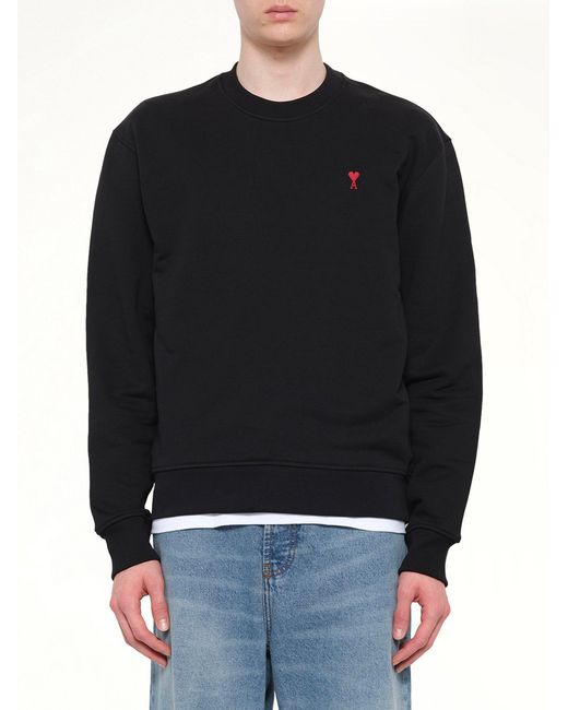 AMI Black Ami De Coeur Sweatshirt for men