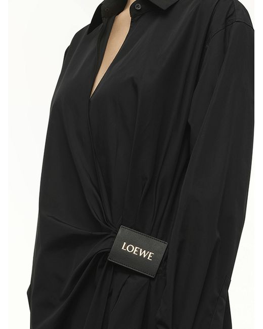 Loewe Black Draped Shirt Dress