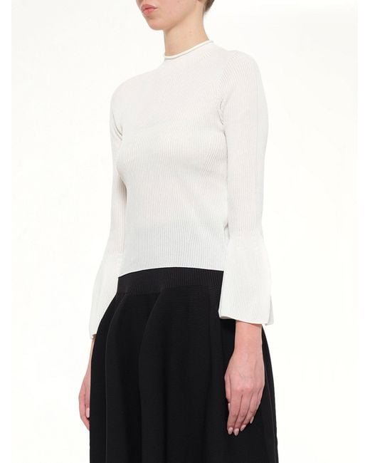 CFCL White Soft Portrait Long Bell Sleeve Top