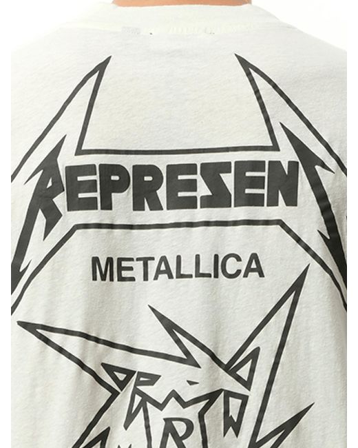 Represent Gray Metallica 40 Year Anniversary Long Sleeve T-Shirt, 100% Cotton, Size: Small for men