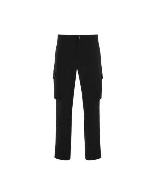 Givenchy Black Techincal Wool Cargo Pants, , 100% Wool for men