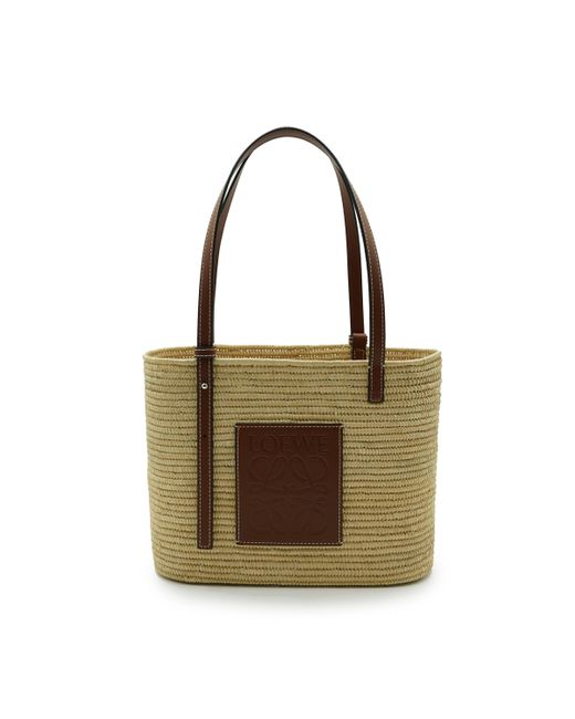 Loewe Brown Small Square Basket Bag, , 100% Calfskin Leather