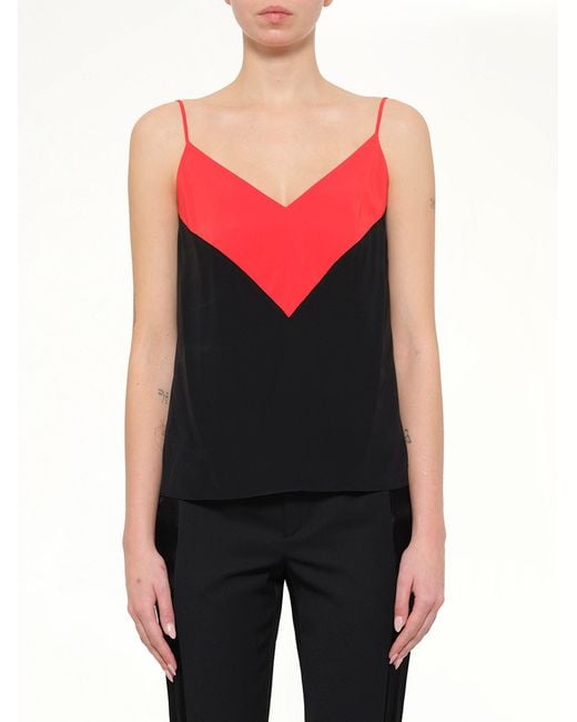 Lanvin Red Silk Top