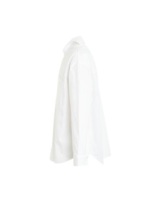Jacquemus White Cuadro Asymmetric Shirt, Long Sleeves, , 100% Cotton for men