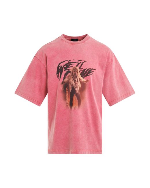 we11done Pink 'Vintage Horror Print T-Shirt, Short Sleeves, , 100% Cotton, Size: Small for men