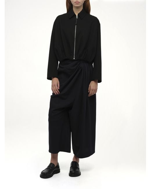 Loewe Black Draped Jacket, 100% Leather