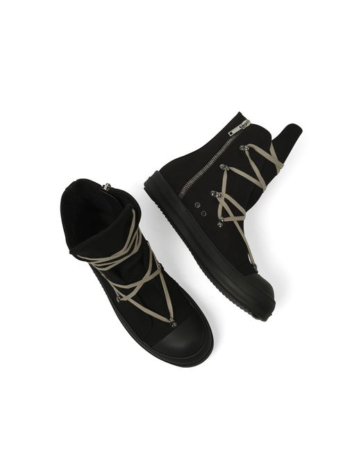 Rick Owens Black Hexa High Sneaks Sneakers, 100% Cotton for men