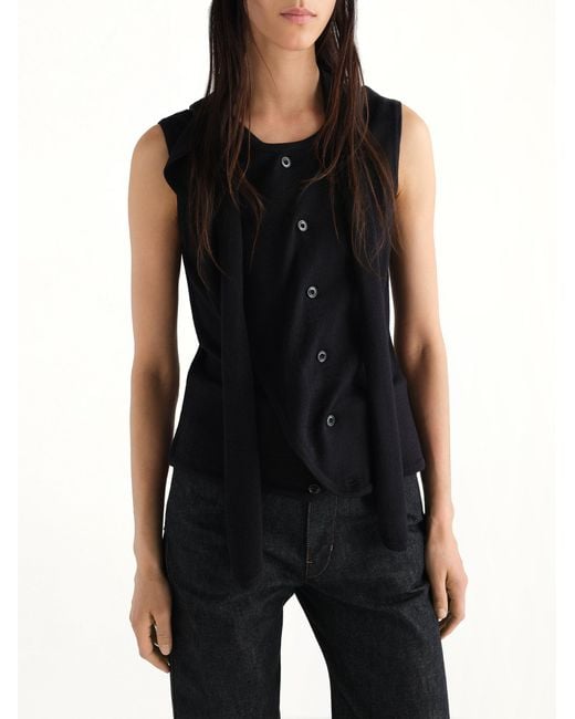 Lemaire Black Asymmetrical Vest