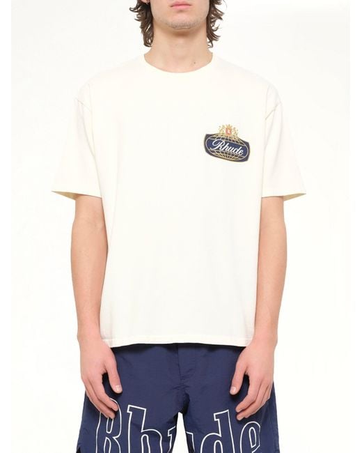 Rhude White Safari Crest T-Shirt for men