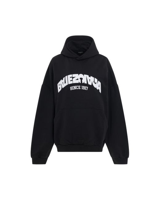 Balenciaga Black Back Flip Logo Hoodie, /, 100% Cotton