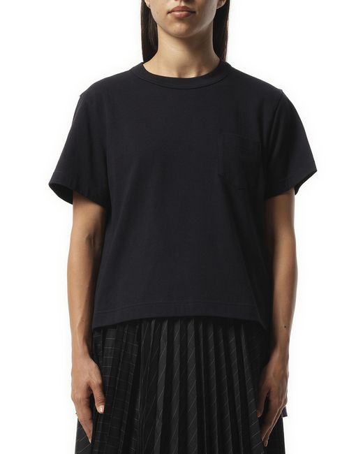 Sacai X Plaid Print X Cotton Jersey T-Shirt, Short Sleeves