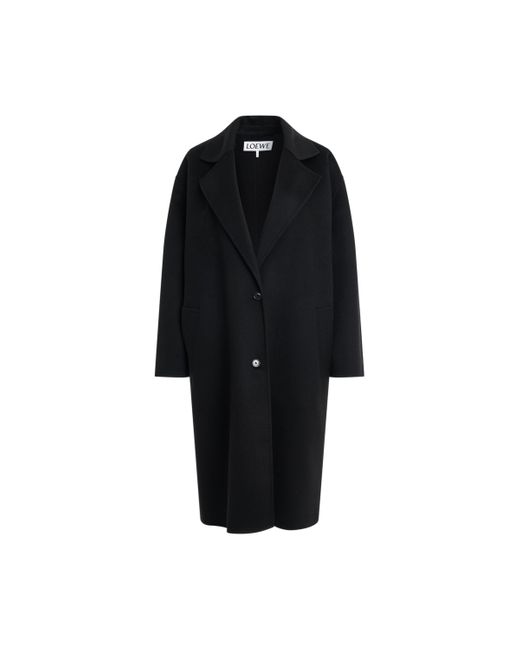 Loewe Black Single Breasted Coat, , 100% Wool