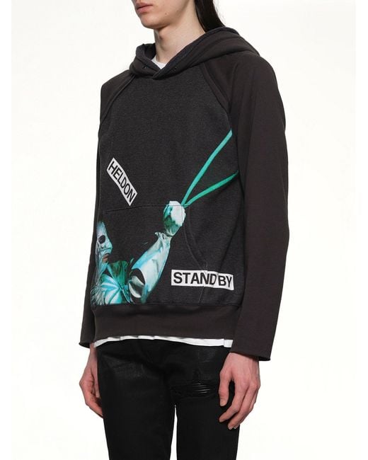 Undercover Black Heldon Stand By Hoodie for men