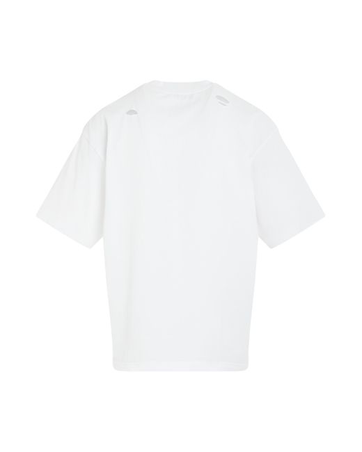we11done White Destroyed Reverse Logo T-Shirt, Short Sleeves, , 100% Cotton for men
