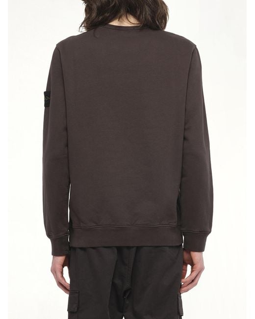 Stone Island Gray 610002 Sweatshirt, 100% Cotton, Size: Medium for men