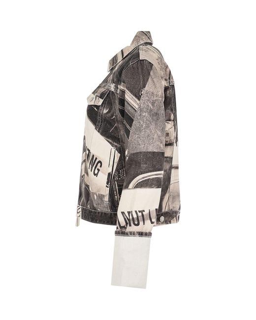Helmut Lang Multicolor Cuff Zip Trucker, Long Sleeves, 100% Cotton, Size: Medium