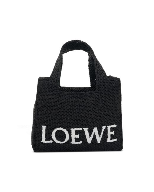 Loewe Black Small Logo Font Tote Bag