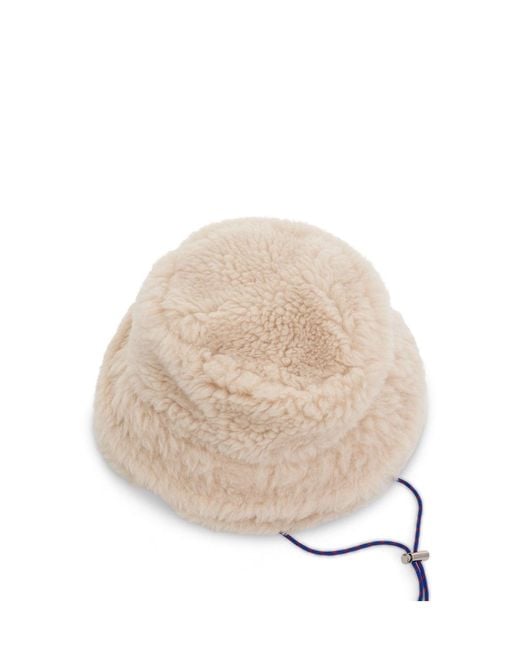 Sacai Natural Double Brim Faux Shearling, 100% Wool