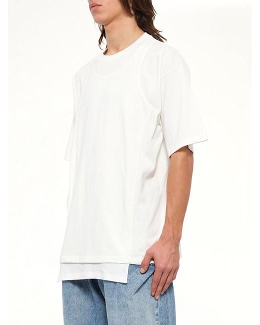 Maison Margiela White Double Layered T-Shirt for men