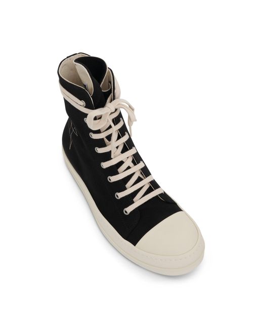 Rick Owens Black Drkshdw Woven Sneakers, /Milk, 100% Leather for men