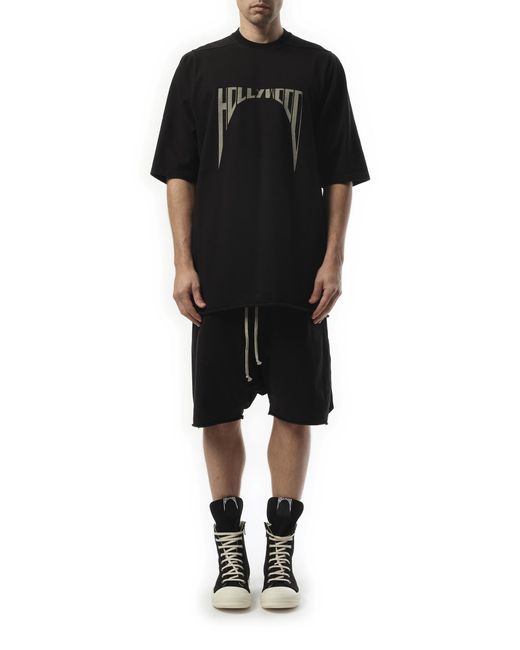 Rick Owens Black Hollywood Curved Jumbo Ss T-Shirt, Short Sleeves, 100% Cotton for men