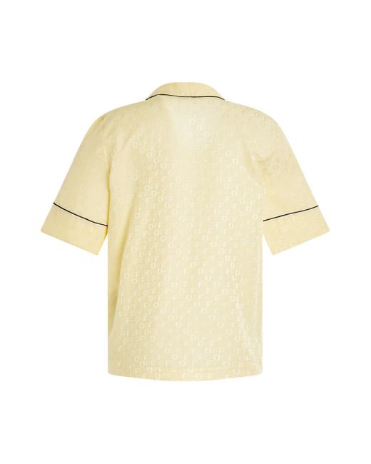 Off-White c/o Virgil Abloh Metallic Off- Pyjama Jacquard Short-Sleeves Shirt, Long Sleeves, , 100% Cotton