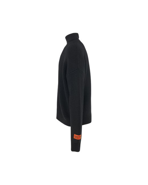 Heron Preston Black Hpny Knit Rollneck, Long Sleeves, /, 100% Virgin Wool, Size: Medium for men