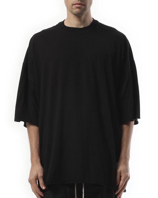 Rick Owens Black Tommy T-Shirt, Short Sleeves, 100% Cotton for men
