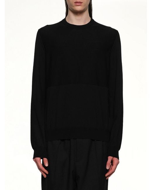 Jil Sander Black Superfine Merino Wool Sweater for men
