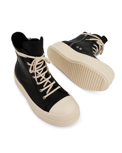 Rick Owens Black Megabumper Leather Sneakers, , 100% Calf Leather for men