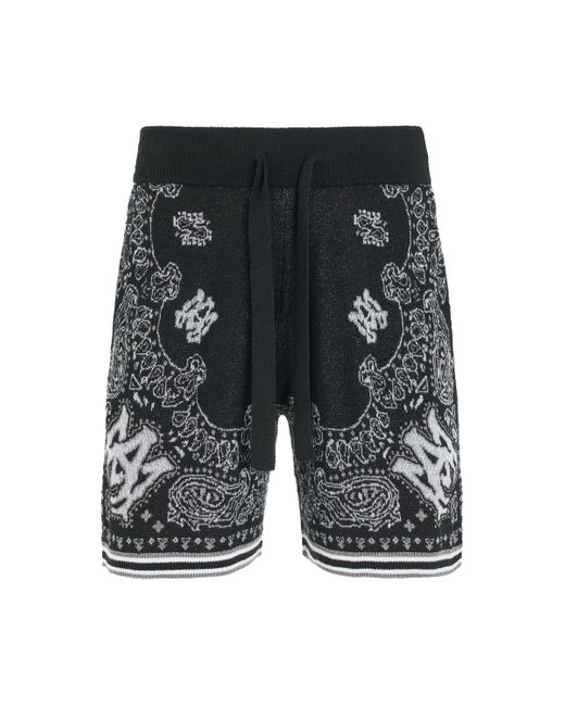 Amiri Black Bandana Shorts, , 100% Cotton, Size: Medium for men